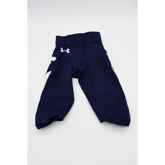 Under Armour Kids Authentic Football Pants Size Blue & White Size YSM - NO PADS - Picture 1 of 7